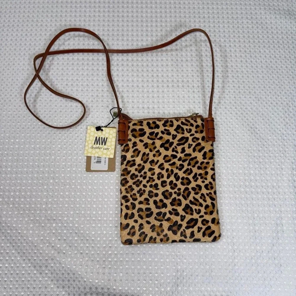 Most Wanted Crossbody Bag Women OS Tan NEW Cheetah Leather Calf Hair Animal